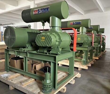 Root Rotary Lobe Blower z wodą chłodzącą 3 l/min, ciśnieniem rozładowania 60-100 KPA i mocą silnika 1,5-5,5 KW