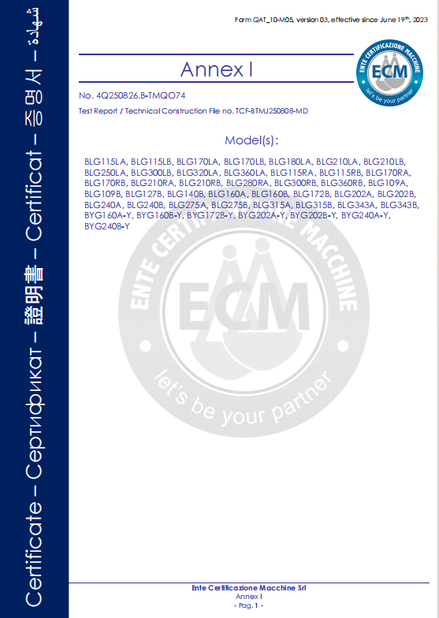 Chiny B-Tohin Machine (Jiangsu) Co., Ltd. Certyfikaty