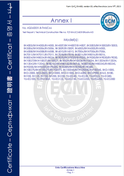 Chiny B-Tohin Machine (Jiangsu) Co., Ltd. Certyfikaty